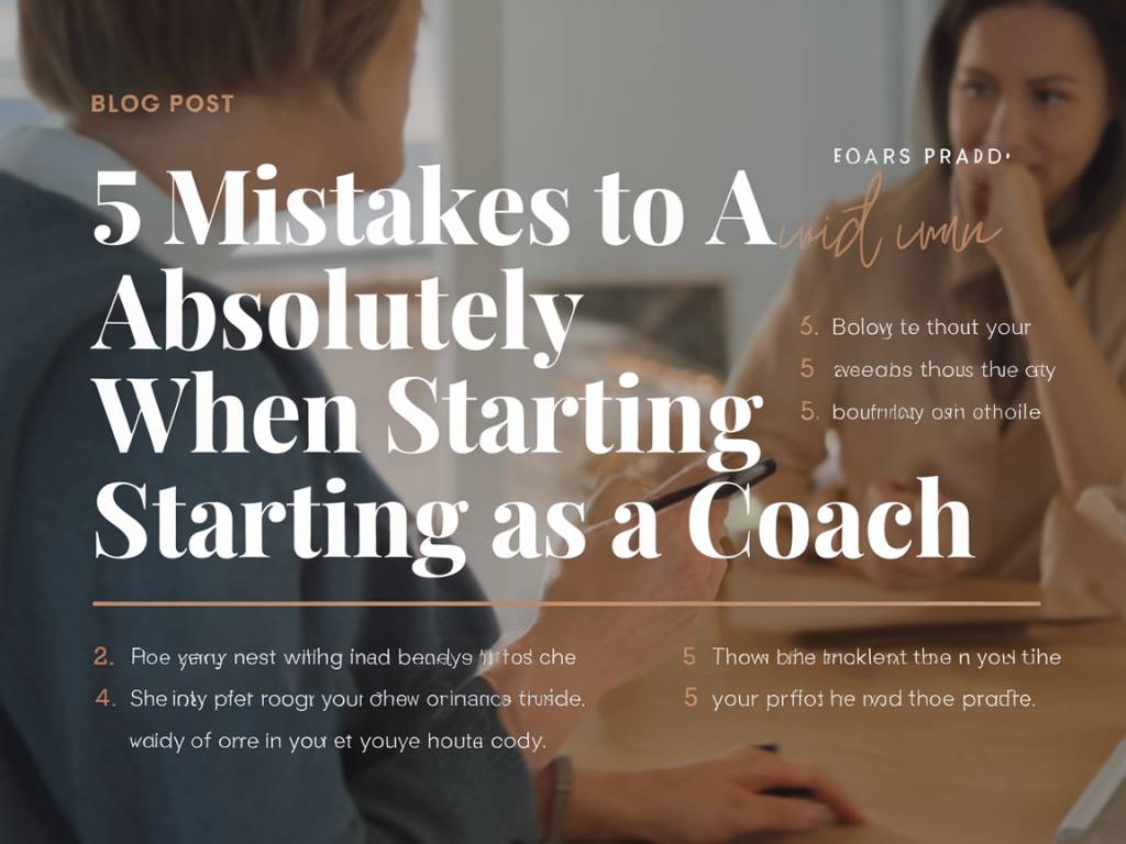 "Les 5 erreurs à éviter absolument lorsque vous débutez en tant que coach"